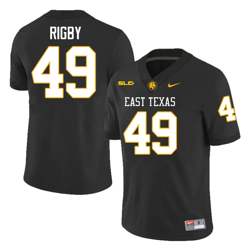 East Texas A&M Lions #49 Ozlo Rigby College Football Jerseys,Uniforms-Black